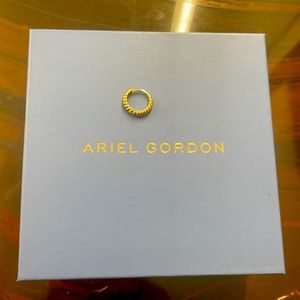 Ariel Gordon Gold Twisted Petite Huggie - Single
